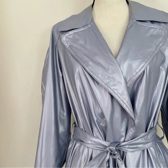 Vintage Y2K Vinyl Trench Coat - Picture 5 of 6